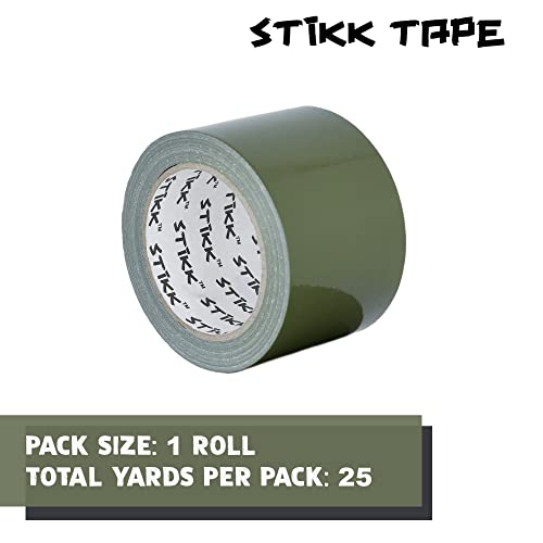 STIKK Duct Tape - Olive Drab Green Duck Tape - 3 inch x 25 Yards - Heavy Duty Tape for Repairs, Household Projects - for Commercial HVAC and Construction - Effective Heavy Duty Waterproof Duct Tape - color: Olive Drab Green
