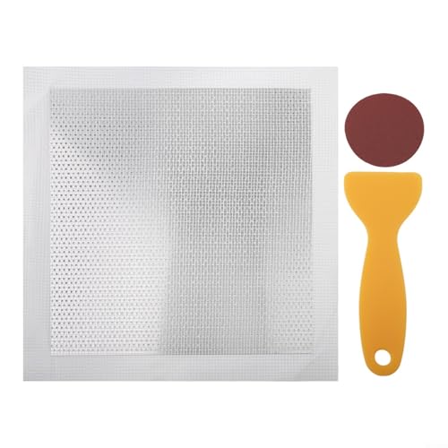 Duty Metal Drywall Patch Kit for Large Hole Repair in Walls and Ceilings, Galvanized Steel with Fiberglass Mesh, Includes Sandpaper and Scraper(25 * 25cm) - size: 25*25cm