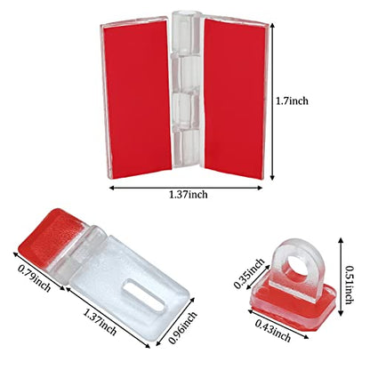 15 Pcs Acrylic Hinge 30x35 mm and Self-Adhesive Latch Buckles Kit, Transparent Plastic Continuous Piano Hinges,Self-Adhesive,for DIY Clear Containers, Acrylic Box, Cabinets, Aquarium