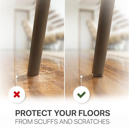 X-Protector Chair Glides - 16 PCS 1" - Premium Furniture Glides with Prongs - Brown Chair Leg Floor Protectors - Slide Objects Effortlessly with Furniture Sliders for Hardwood Floors! - size: 1in (TEFLON, 16 PCS)