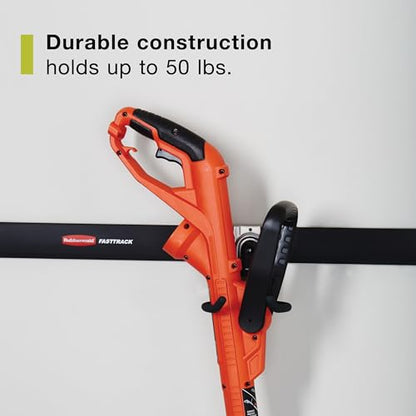Rubbermaid Garage FastTrack Power Tool Holder Satin Nickel Wall Mounted Storage System Holds up to 50 pounds for Home/Garage/Tool Organization - size: 1 Count (Pack of 1), style: Power-Tool Hook