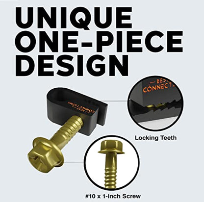 Best Connections Coaxial Cable Clips with Pre-Inserted Screw 1/4" inch (500 Pack) – Black Single Mounting Clamps for Coax (RG6, RG59) and Ethernet Cables – Cord Fasteners/Strain Relief Clip - style: 500 PACK