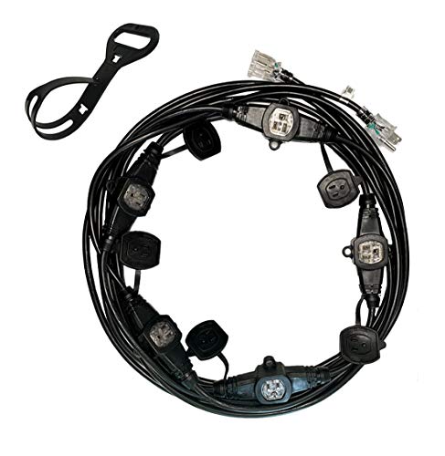30Ft 14/3 Multi-Outlet Heavy Duty Extension Cord, 6 Outlets Evenly Spaced Every 5Ft,Indoor/Outdoor Christmas Lighting, Holiday Decorations, Uplighting, Stage Backlines,UL Listed - color: 14/3 Black 30Ft