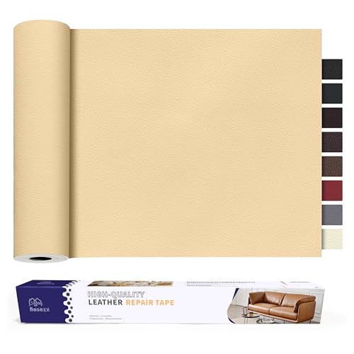 Besezx Leather Repair Patch Tape Kit, Self Adhesive Leather Repair for Furniture, Couch, Sofa, Car Seats,Office Chair,Vinyl Repair Kit.30inx16in - color: Beige-Litchi Grain, size: 30 in x 16 in