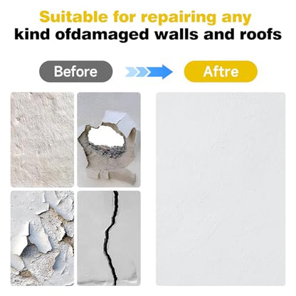 12 X 12 Inch Drywall Repair Kit - Heavy Duty Self-Adhesive Mesh Drywall Repair Patch for Large Holes in Wall and Ceiling, Wall Patch Repair Kit with Scraper and Sandpaper - Dry Wall Patch Kits