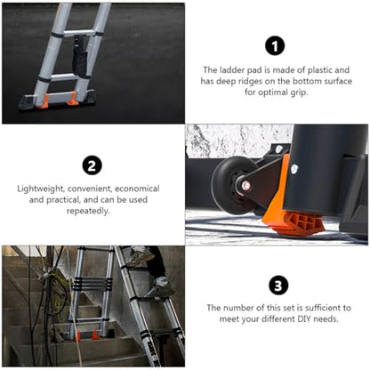 Alipis 6pcs Non-Slip Ladder Feet Mat Plastic Foot Cushion Anti-Skid Folding Ladder Covers Stabilizer Accessories for Safe Climbing