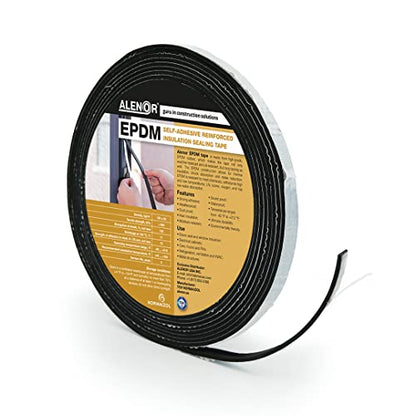 Alenor EPDM Black Foam Insulation Tape Self Adhesive 1/8"x1" x 33' Ft –Pack of 1- Weather Stripping for Doors & Windows,Soundproofing,Door Seal,Weatherstrip,Pipe Cooling,Air Conditioning Seal Strip - size: 1/8"x1" x 33' Ft