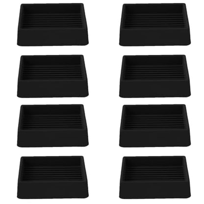 2x2 Square Rubber Furniture Caster Cups, Anti-Sliding Furniture Pads Bed Stopper Floor Protectors with Grip - Protect Any Flooring - size: 8 Pcs Black