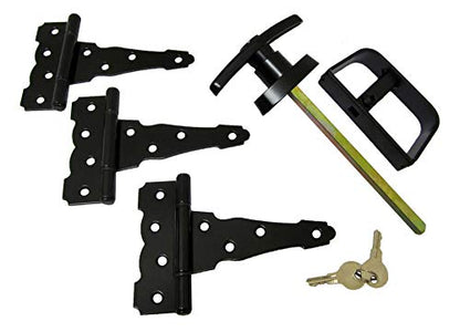 Shed Windows and More Single Door Hardware Kit Colonial (5" Hinge), T Handle and Screws - size: 5 Inch