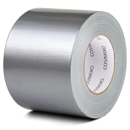 COSIMIXO 1-Pack Silver Heavy Duty Wide Duct Tape, 4 inches x 55 Yards, Strong, Flexible, No Residue, All-Weather and Tear by Hand - Bulk Value for Repairs, Industrial, Professional Use - color: SILVER, size: 4INCH X 55YDS