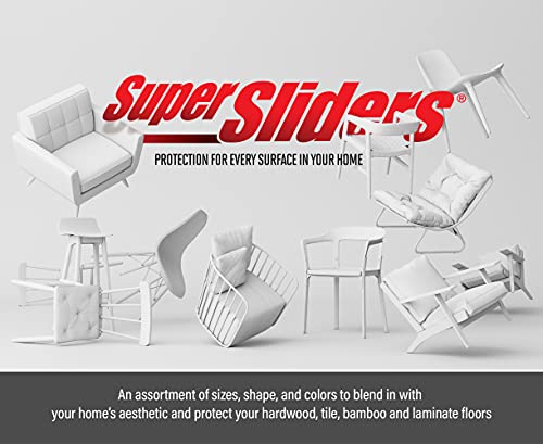Super Sliders Self-Stick Furniture Felt Pads & Cabinet Bumpers- Protect Hardwood, Tile & Laminate Surfaces, Brown/Clear (270)