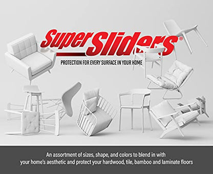 Super Sliders Self-Stick Furniture Felt Pads & Cabinet Bumpers- Protect Hardwood, Tile & Laminate Surfaces, Brown/Clear (270)