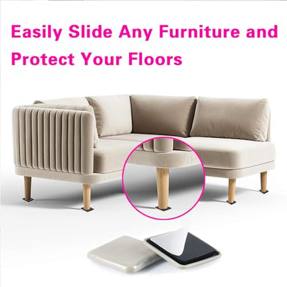 30pcs 1-1/2" Self-Stick Furniture Sliders,Square Small Furniture Sliders for Carpet,Furniture Moving Glides for Furniture-Adhesive Carpet Sliders - size: 30 Pcs 1-1/2" Small Square Self-stick