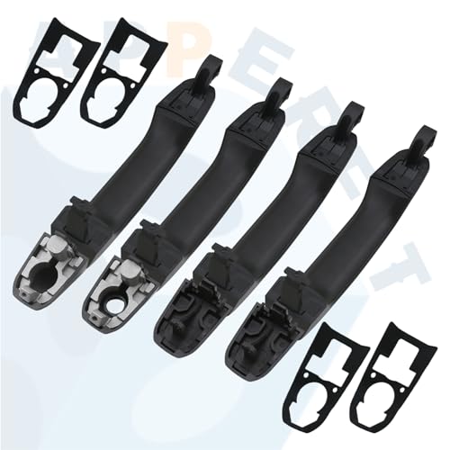 APPERFiT Door Handles w/Gaskets Set - Exterior (Smooth Black) Paint to Match Compatible with 2014-2020 Chevy Chevrolet Silverado Suburban Tahoe, GMC Sierra Yukon 13583889 - color: Black- Paint to Match