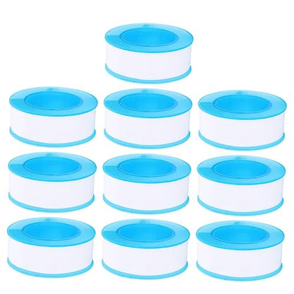 10 Rolls PTFE Sealing Tape Thread Seal Tapes for Plumbing Leak Prevention for Pipe Fittings and Garden Hose Taps