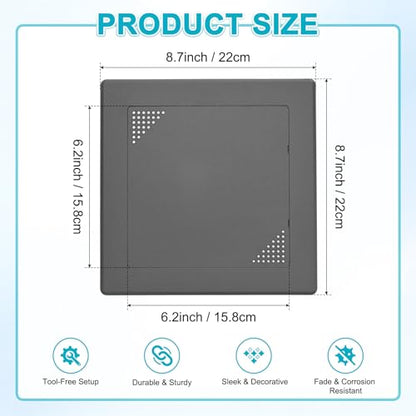 M METERXITY 1-Pack Access Panel for Drywall, 6x6 Inch Plastic Self Adhesive Wall Hole Cover Access Doors for Wiring Cable/Ceiling, Removable Plumbing Wall Panel [Black, Vented Square] - color: Black
