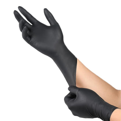 Black Nitrile Gloves, Disposable Gloves for Cleaning, Food Safe & Chemical Resistant,100 Pcs (1 Box)