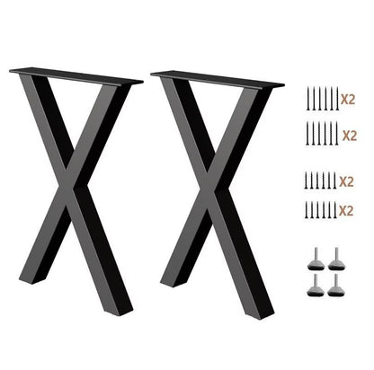 Metal Table Legs, Furniture Legs for Dining Desk and Coffee Table, DIY Table Legs 28 Inch, Set of 2 Black 28" H×18.5" W - color: 28" Table Legs 2, size: 28" X 18.5"