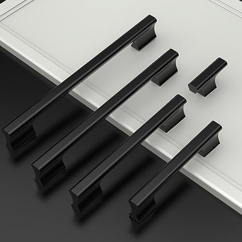 Asidrama 10 Pack 7.5 Inch(192mm) Matte Black Kitchen Cabinet Handles, Cabinet Pulls Kitchen Cabinet Hardware Cupboard Handles Drawer Pulls - color: Matte Black, size: 7.5" Hole Center(192mm), style: 10 Pack