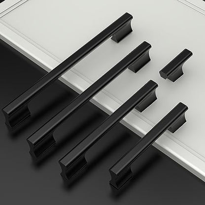 Asidrama 10 Pack 3.75 Inch(96mm) Matte Black Kitchen Cabinet Handles, Cabinet Pulls Kitchen Cabinet Hardware Cupboard Handles Drawer Pulls - color: Matte Black, size: 3.75" Hole Center(96mm), style: 10 Pack
