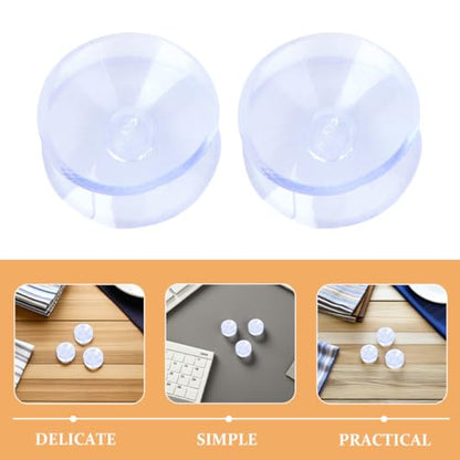 16pcs Double-Sided Suction Cup Glass Table Bumpers, Non-Adhesive Anti-Slip Rubber Furniture Pads with 35mm Diameter for Glass Table Top Protection and Stabilization