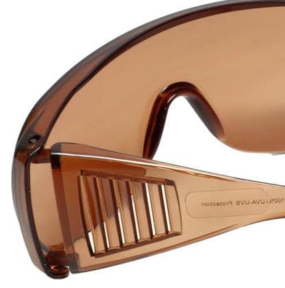 Calabria Fit Over Safety Glasses | Polarized Sunglasses Over Glasses | Wrap Around Anti-Fog | Scratch Resistant | Unisex - color: Copper