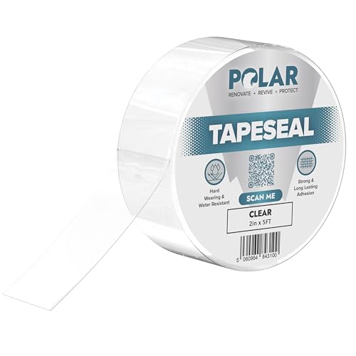 Polar TapeSeal Clear - 2" x 5 ft | Rubberised Waterproof Tape for Leaks & Cracks on Roofs, PVC Pipes, Downpipes, Plumbing & Gutters | All-Purpose Indoor & Outdoor Sealant Tape for Lasting Protection - color: Clear, size: 2" x 5 ft