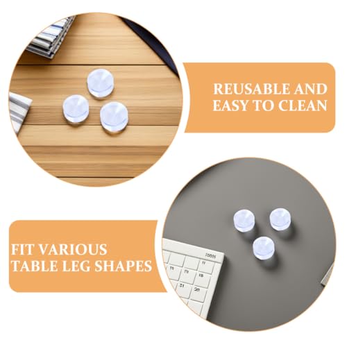16pcs Double-Sided Suction Cup Glass Table Bumpers, Non-Adhesive Anti-Slip Rubber Furniture Pads with 35mm Diameter for Glass Table Top Protection and Stabilization