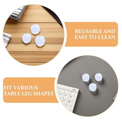 16pcs Double-Sided Suction Cup Glass Table Bumpers, Non-Adhesive Anti-Slip Rubber Furniture Pads with 35mm Diameter for Glass Table Top Protection and Stabilization