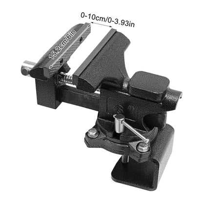 Bench Vise, 4.5"/6" Heavy Duty Cast Iron Workbench Vise with Anvil, 2-in-1 270-Degree Swivel Multipurpose Vise, Table Clamp for Woodworking Drilling, Pipe Cutting, Welding and DIY (6in) - size: 6in