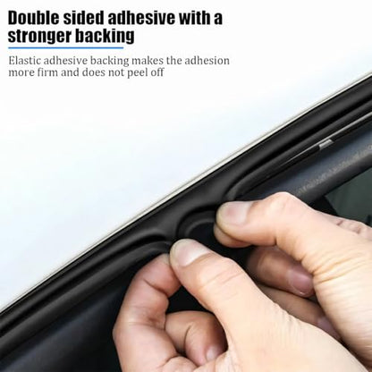 Double Layer Car Door Rubber Seal Strip, 32.80FT 2 Holes Noise Insulation Automotive Sealing Strip Stickers, Self-Adhesive Vehicle Stripping Edge Protector Accessories, Universal Fit