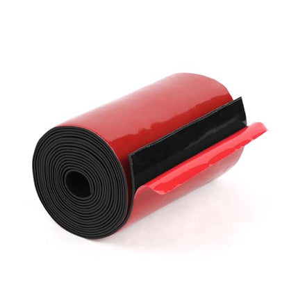 HooTown Adhesive Solid Rubber Strips, 6” Wide x 1/16" Thick x 120" Long Self Neoprene Rubber Sheets Rolls with Adhesive Backing for DIY Gaskets, Pads, Sealing, Liner, Weather Striping, Seals, Red - color: 1/16" Thick Adhesive, size: 6” W x 120" L