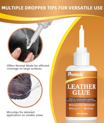 Leather Glue, 35g Heavy Duty Super Strong Clear Glue, Waterproof Flexible Adhesive for Leather Bonding, Repair, Shoes, Bags, Sofas, Belts, Crafts, DIY Kits - style: Leather Glue