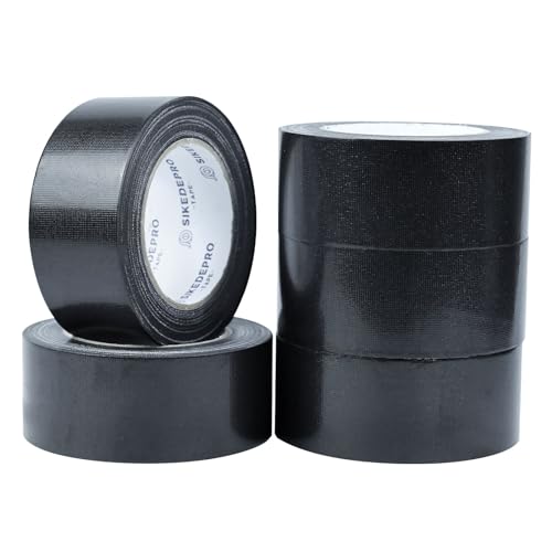 SIKEDEPRO 5-Pack Black Heavy Duty Duct Tape， 2 inches x 30 Yards Duct Tape,Strong, ducttape, Flexible, No Residue, Waterproof High Strength,All-Weather and Tear by Hand - Bulk Value for Repairs