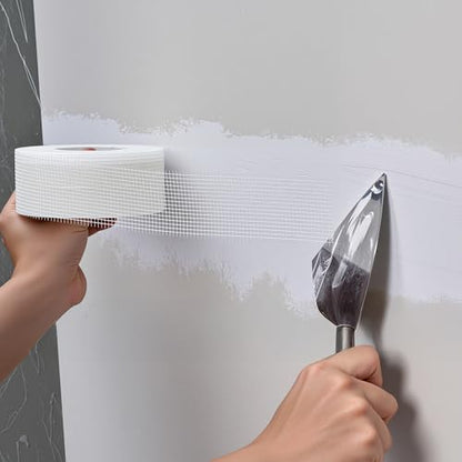 VEVOR Drywall Mesh Tape, 1.97 inch W x 147.64 ft L Self-Adhesive Fiberglass Drywall Joint Tape, 36 Rolls Dry Wall Patch for Easy Sheetrock Ceiling Crack Repair, to Achieve Smooth Even Wall Surface - color: White - 12 - pack