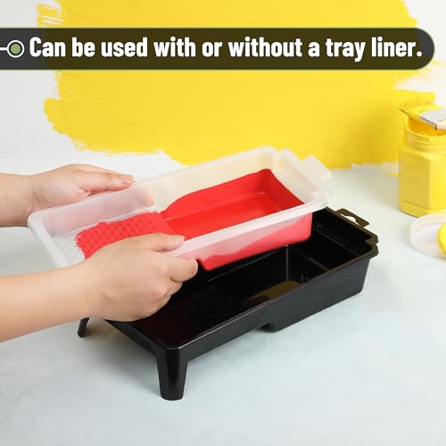 Bates- 4 Inch Paint Roller Set, 18 pcs, 1x Plastic Paint Tray, 3X Disposable Tray Liners, 1x Roller Frame, 5X Foam Covers, 5X Microfiber Covers, 3X Foam Brushes (1", 2", 3")