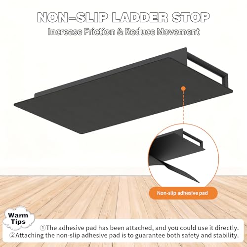 Extension Ladder Stop with Non-Slip Base, Heavy Duty Ladder Stabilizer Fits Ladders Up to 20.7" Wide, Floor Protect Ladder Stabilizer for Telescopic/Straight/Extension Ladders