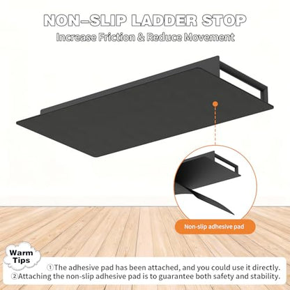 Extension Ladder Stop with Non-Slip Base, Heavy Duty Ladder Stabilizer Fits Ladders Up to 20.7" Wide, Floor Protect Ladder Stabilizer for Telescopic/Straight/Extension Ladders