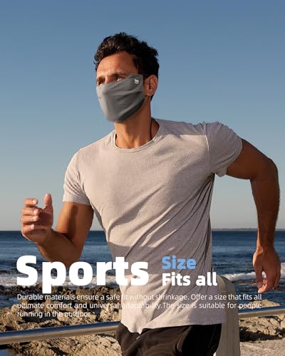 Summer UV Face Mask Breathable Washable Sun Protection Face Shield for Cycling Running Riding Hiking - color: Black+dark Gray+light Gray+navy
