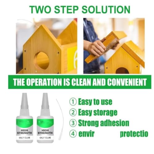 2pcs High Strength Oily Glue Universal Superglue,Mighty Instant Glue for Resin Ceramic Metal Glass Used for Quick Repair of Metal, Plastic, Wood, Glass, Jade and So On