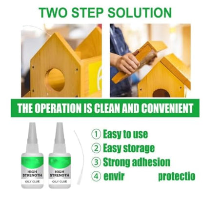 2pcs High Strength Oily Glue Universal Superglue,Mighty Instant Glue for Resin Ceramic Metal Glass Used for Quick Repair of Metal, Plastic, Wood, Glass, Jade and So On