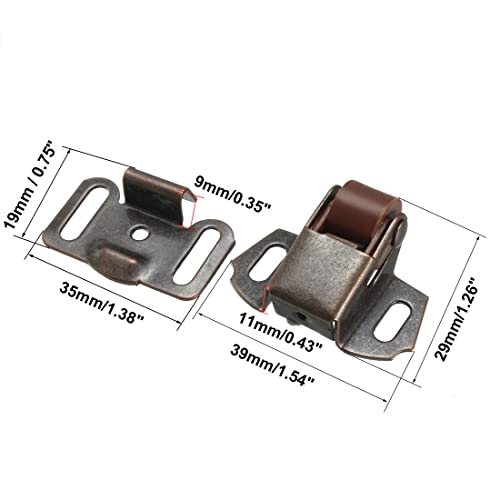 uxcell Retro Cabinet Wardrobe Door Single Roller Catch Ball Latches Hardware Copper Tone