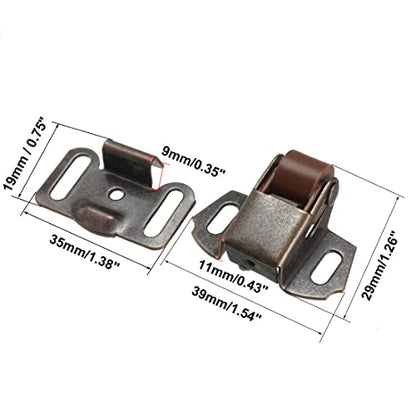uxcell Retro Cabinet Wardrobe Door Single Roller Catch Ball Latches Hardware Copper Tone