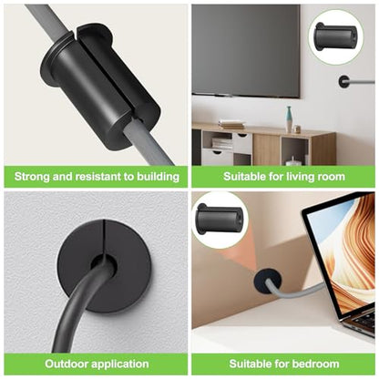 ZukoCert 6PCS Waterproof 3/4 Inch Cable Wall Pass Through Grommets, Essential Accessory for Satellite Internet Cable Routing and Organization, Perfect for Managing Ethernet Cables Through Walls