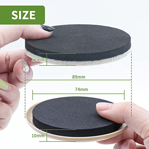 Furniture Sliders for Hardwood Floors, Furniture Sliders for Carpeted Floors, 8 PCS 3 1/2 inch Combo Pack, Sliders for Moving Furniture, Furniture Movers Sliders - size: 8 PCS 3 1/2'' Beige