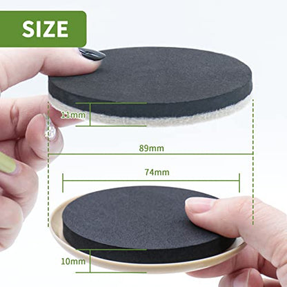 Furniture Sliders for Hardwood Floors, Furniture Sliders for Carpeted Floors, 8 PCS 3 1/2 inch Combo Pack, Sliders for Moving Furniture, Furniture Movers Sliders - size: 8 PCS 3 1/2'' Beige