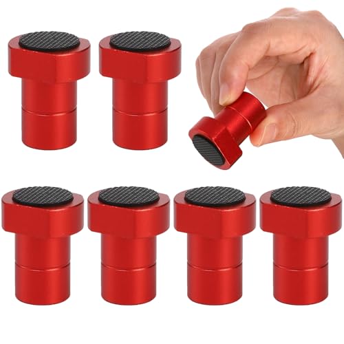 SOUJOY 6 Pack Bench Dogs, 3/4 inch Aluminum Alloy Bench Dog Stops with Non-Slip Pads, Woodworking Bench Dog Clamp for MFT Tables and DIY Projects, Red