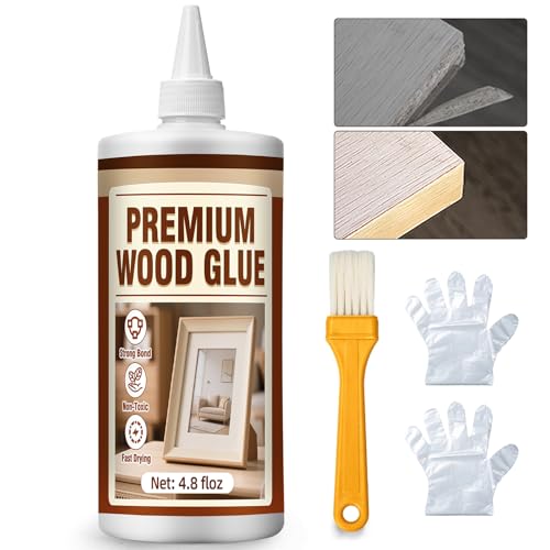 Wood Glue, Strongest Heavy-Duty Wood Glue for Furniture, Waterproof Clear PVA Crazy Glue for DIY, Crafts, Furniture, Baseboard, Cabinets, Door(150g)