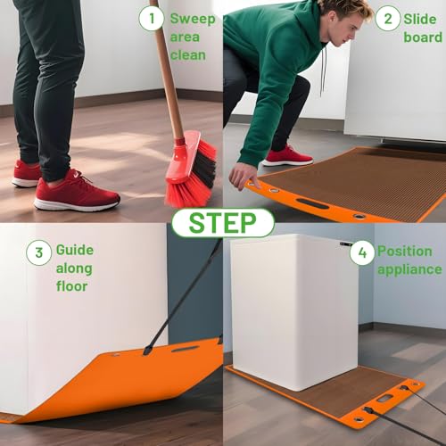 Oversized Large Appliance Slider with Pull Strap,Furniture Moving Slides for Floor Protection Premium Moving Mat for Tile Carpet and Hardwood Floor - size: 49" X 30" Coffee