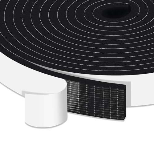 Upgraded Strong Adhesive Foam Weather Stripping Door Seal Strip Insulation Tape for Insulating Door,Air Conditioner Noise-Reduction Self Adhesive Sealing Weatherstrip(1 in x 1/4 in x 33 Ft) - color: Black, size: 1 in X 1/4 in X 33ft